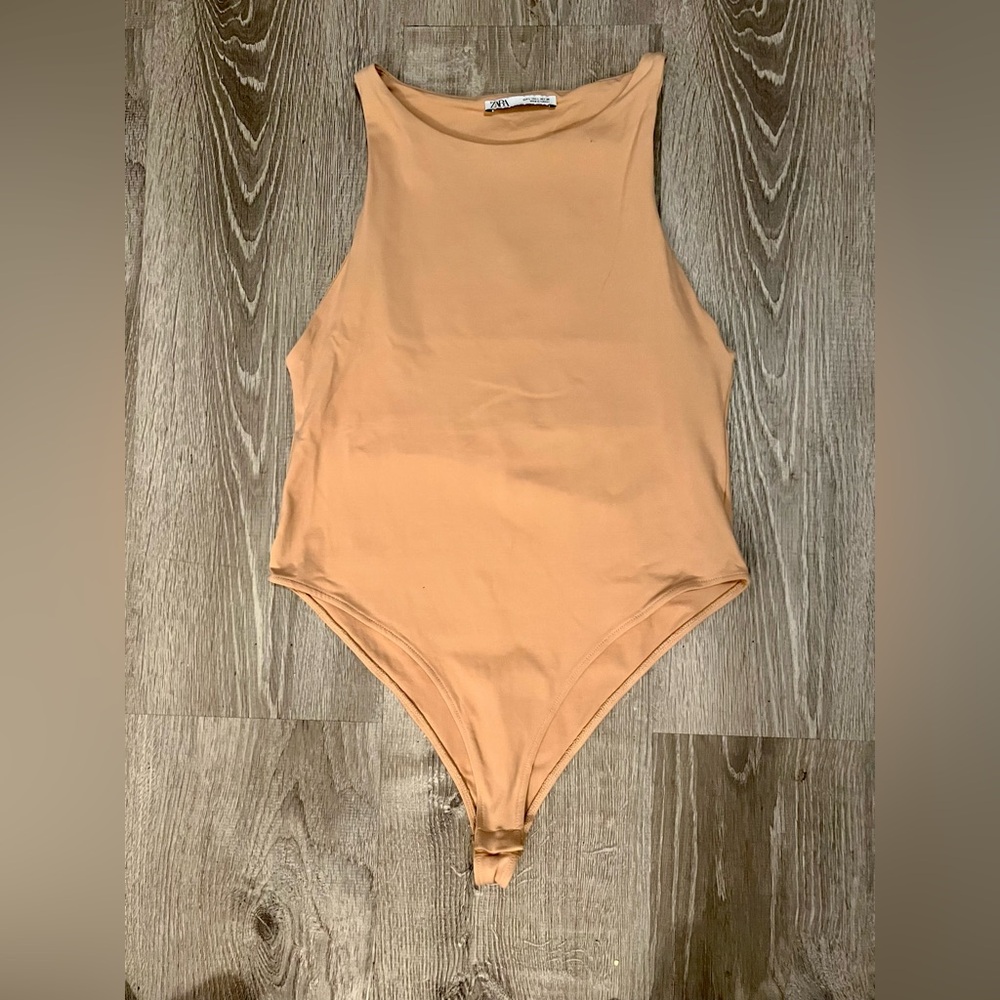 Zara Halterneck Bodysuit - Nude